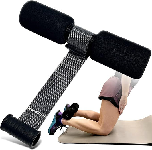 NordStick Nordic Hamstring Curl Strap - Original Nord Stick Exercise Set for Home and Travel - 5 Second Set Up