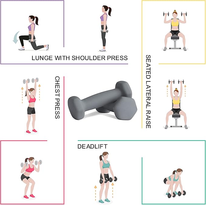 Balelinko Home Gym Equipment Workouts Strength Training Weight Loss Pilates Weights Yoga Sets Weights for Women, Men, Seniors and Youth