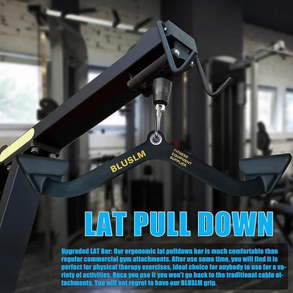 LAT Pull Down Bar for Cable Machine, LAT Pulldown Attachments T Bar V Bar Cable Attachment, Back Tricep Bar Strength Training Handle