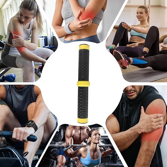 Twist Grip for Resistance Bar: Twist Grip Strength Trainer Hand Exerciser Bars for Arm Wrist & Elbow Strengthener - Hard Power (Grey-132lb) & Soft Power (Yellow-44lb)