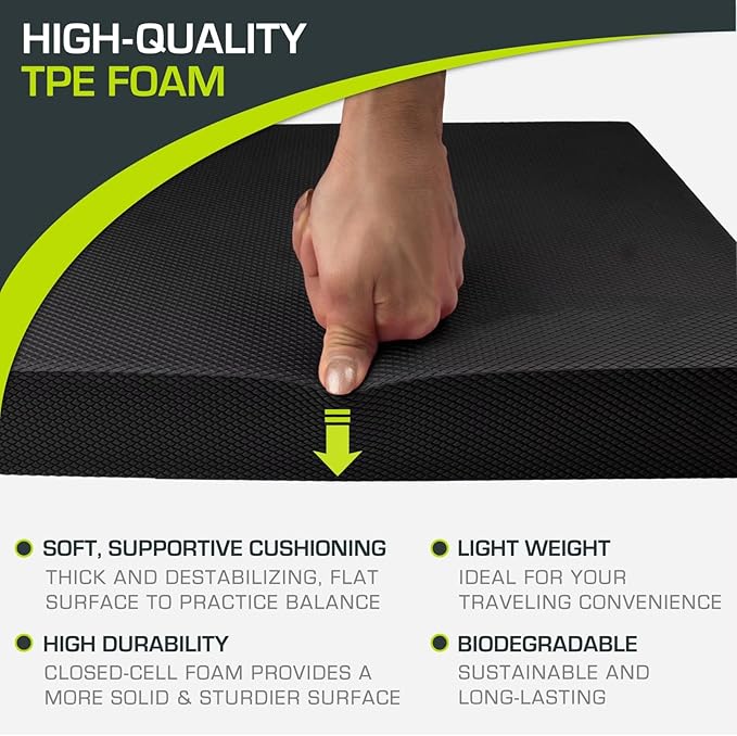 Exercise Balance Pad，Balance Foam Mat for Physical Therapy Equipment & Strength Stability Training, Slip Resistant Foam Mat for Yoga, Pilates, Meditation，Gardening knee pads