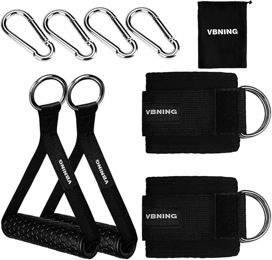 Ankle Straps for Cable Machines and Exercise Handles — Replacement Fitness Equipment for Strength Trainer. Gym Attachments for Leg Extensions, Heavy Duty Working Out Handles Accessories.