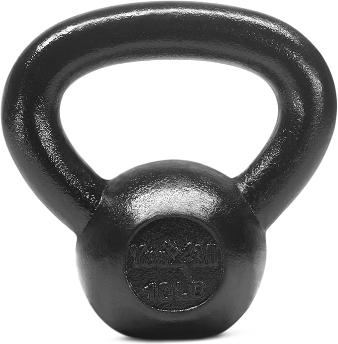 Yes4All Kettlebell Cast Iron Sets 5 - 10 - 15 - 20 - 25 - 30 lbs, Multi-Level from Beginners to Pros Kettlebell Set for Strength Training & Home Gym Equipment