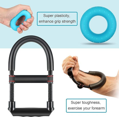 Dreyoo Wrist Strengthener with 2 Pcs Hand Grip Strengthener, Hand Developer Wrist and Forearm Strengthener Equipment Forearm Trainer Grip for Rehabilitation Starter Fitness Enthusiasts