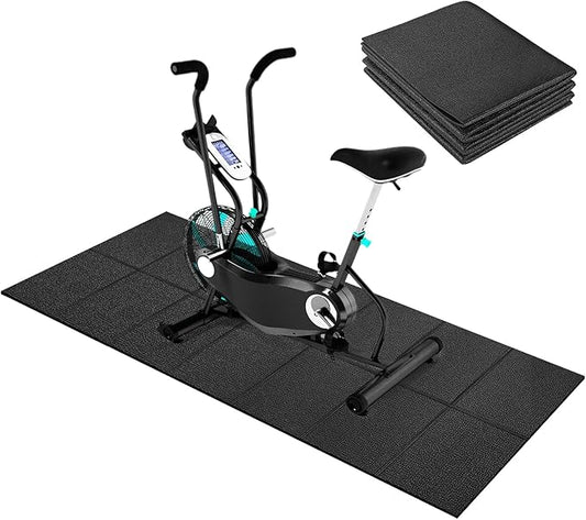 Exercise Equipment Mat 24"x68"/ 30"x60"/ 36"x78"/ 36"x96" Treadmill Mat Exercise Bike Mat for Stationary Spin Bike Trainer Elliptical Gym Workout Fitness Equipment Rower Mat for Hardwood Floors