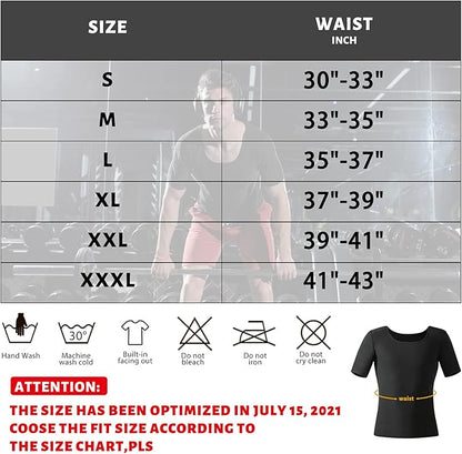 Men Sauna Shirt Sweat Suit Slimming Vest Workout Tank Top Waist Trainer Shaper