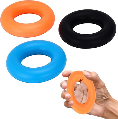 Steady Doggie Strengthener Grip Rings Set of 3 - Silicone Grip Strength Trainer for Sports & Rehabilitation - Durable 30, 40 and 50 Lb - Multicolor - Ideal for Men, Women, Teens, and Seniors