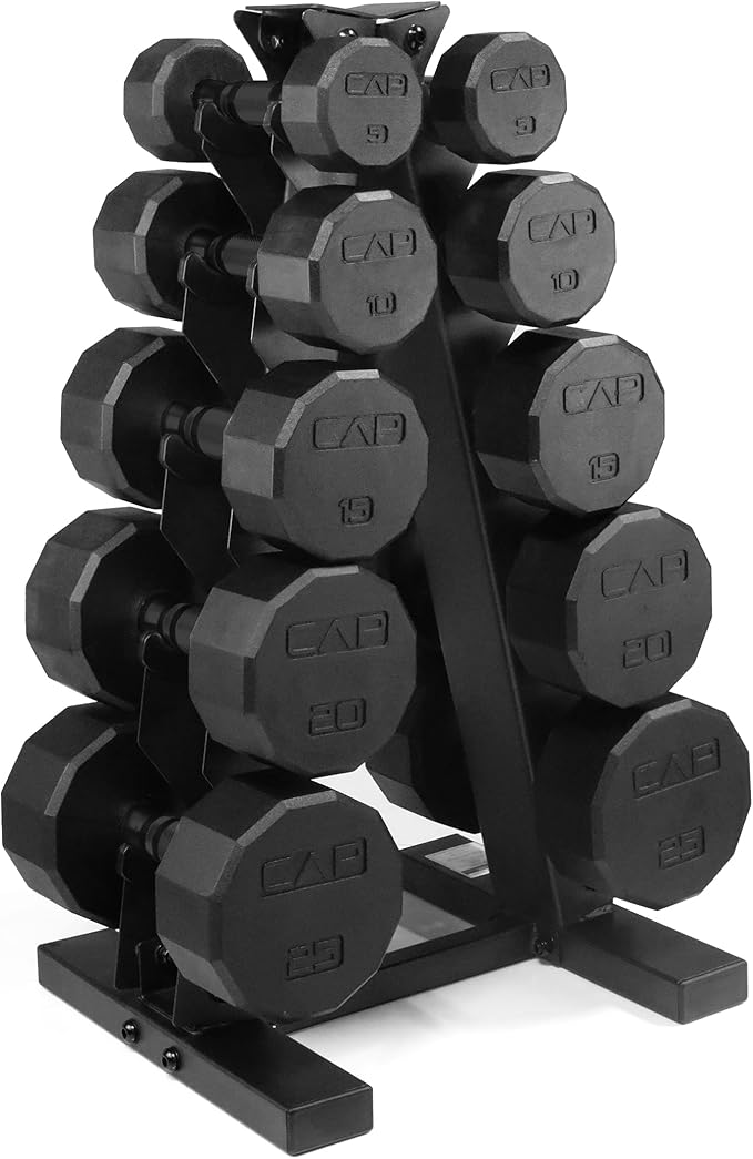 CAP Barbell Dumbbell Set with Rack | Multiple Options in 150lbs and 210lbs