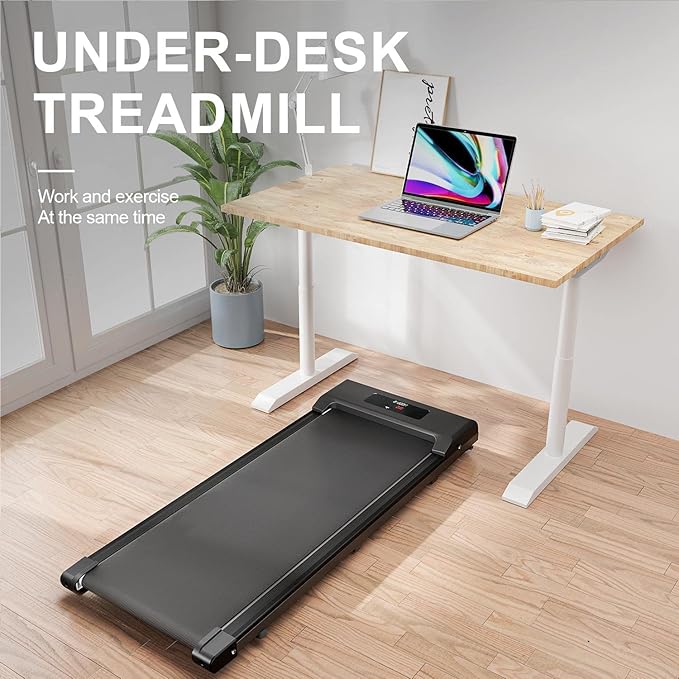 Walking Pad Treadmill, 6.2MPH Portable Under Desk Treadmills for Home Office, 3 in 1, No Assembly Required, Remote Control, 300 Lb Capacity