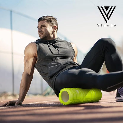 The Vinchu Foam Roller - Deep Tissue Massage Muscle Roller and Stretching Equipment for Sustainable Strength and Myofascial Trigger Point Release (Spring Green, L)