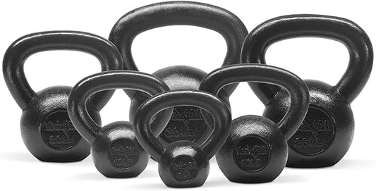 Yes4All Kettlebell Cast Iron Sets 5 - 10 - 15 - 20 - 25 - 30 lbs, Multi-Level from Beginners to Pros Kettlebell Set for Strength Training & Home Gym Equipment