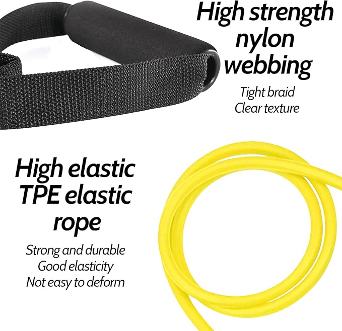 3PCS Resistance Bands with Handles Strength Bands Exercise Bands Set with Handles Elastic Bands Workout Bands for Working Out Strength Training Muscle Toning Door Anchor and Workout Guide