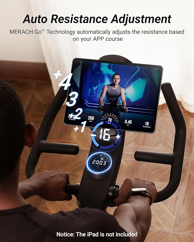 MERACH Indoor Cycling Bike, Exercise Bike for Home with Magnetic/Auto Resistance, Bluetooth Stationary Bike with APP Data Tracking, and Tablet Holder