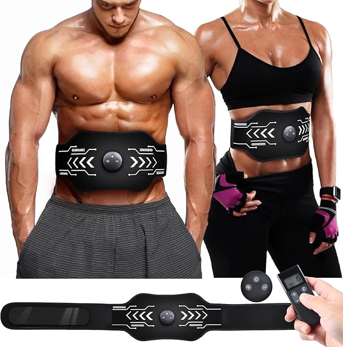 Abs Stimulator Transcutaneous Electrical Nerve Stimulator with Remote Control, Ab Machine, Abdominal Toning Belt Workout Portable Ab Stimulator Home Office Fitness Workout Equipment for Abdomen