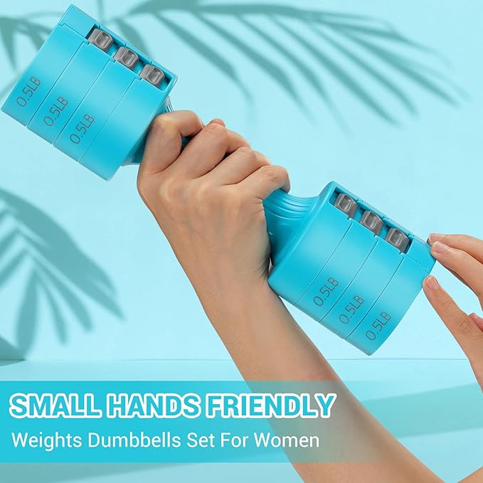 Adjustable Dumbbells Hand Weights Set: Sportneer 5 lb Dumbbells Set of 2 Each 2lb 3lb 4lb 5lb Free Weights Fast Adjust Weight 4 In 1 Weights Dumbbells Set for Women Men Home Gym Exercise Training