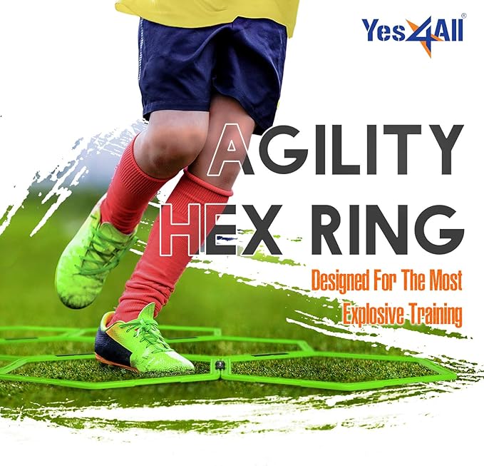 Yes4All Hex Agility Rings/Speed Rings with Carrying Bag