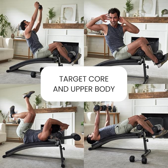 Finer Form Gym-Quality Sit Up Bench with Reverse Crunch Handle - Solid Ab Workout Equipment for Your Home Gym. More Effective than an Ab Machine or Ab Roller. Get Abdominal Gym Equipment Right in Your Home.