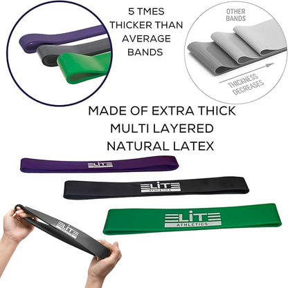 Heavy Thick Resiance Bands Set, Monster Short Bands, Deadlift Band, Glute Activation, Booty Exercise, Hip Band and Dynamic Warm (Set of 3 or 5 with Long Pull Up Bands)