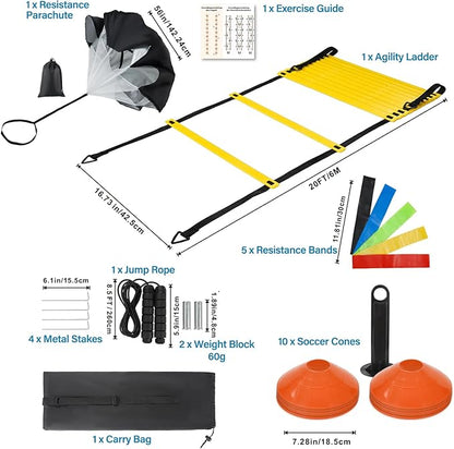 HOMEE Agility Ladder 12 Rungs 20FT Speed Training
