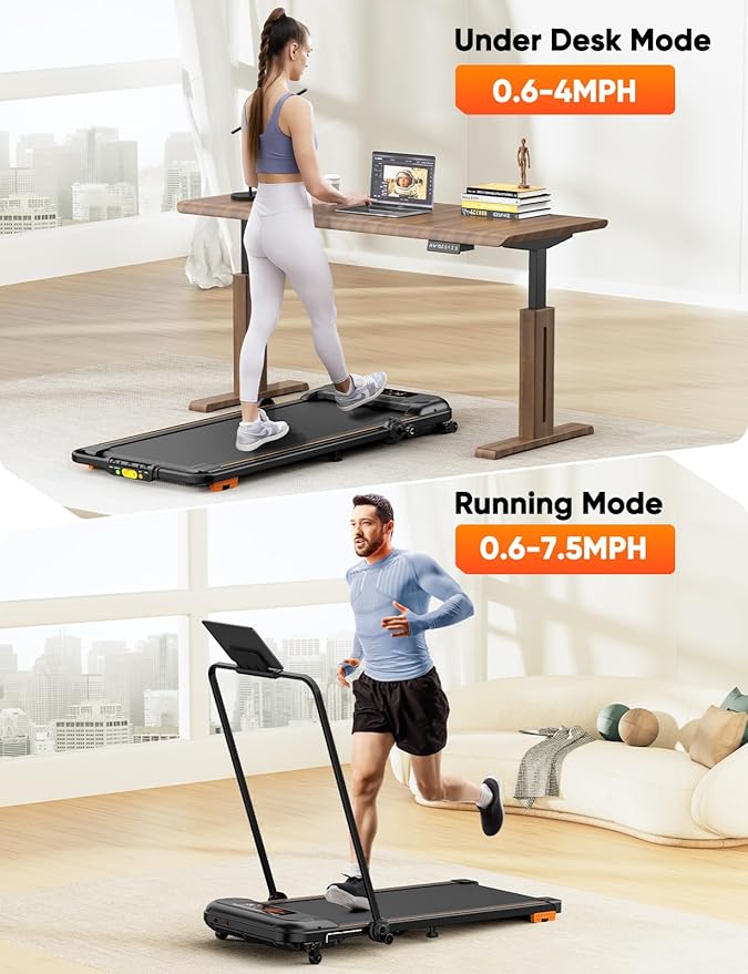 Treadmill with Incline, Walking Pad Treadmill Under Desk, 3-in-1 Folding Treadmill for Home/Office, Installation-Free, Remote Control/App Control