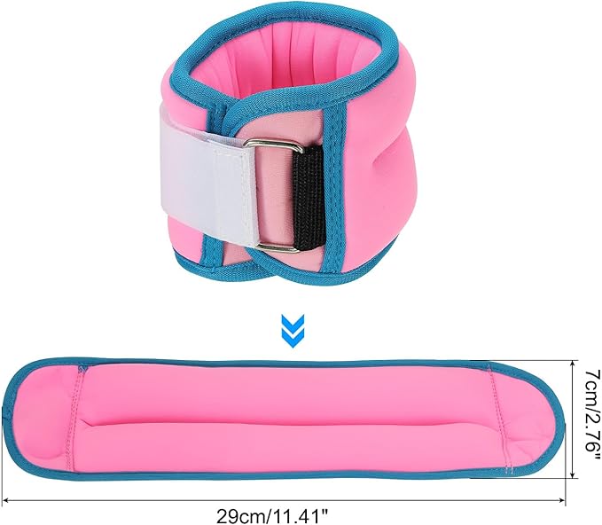 PATIKIL Ankle Weights, Wrist Weights Adjustable Leg Weights Sets 1lbs for Women Men Aerobics Gym Yoga Walking Running, Pink