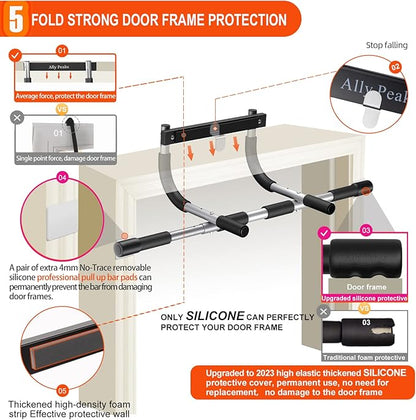 Ally Peaks Pull Up Bar for Doorway,Multiple Levels Width Adjustable Pull Up Bar Accurately Match Wide and Narrow doorframe,Indoor Chin-Up Bar Workout Bar,USA Original Patent