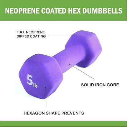 Neoprene Coated Dumbbell Hand Weight Set