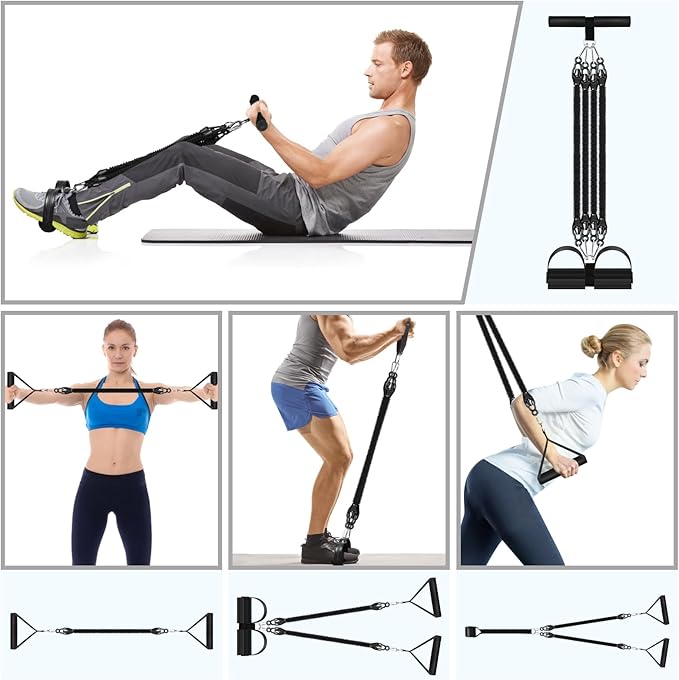 4-in-1 Pedal Resistance Trainer – Multi-Function Fitness Tool for Home and Travel - Adjustable Resistance Range: 25-100 lbs, with 4 Individual Springs, Each Providing 25 lbs of Resistance.