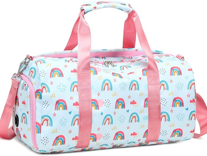 JIANYA Duffle Bag for Girl Athletic Bag for Sport Girls Gym Bag with Shoe Compartment Carry On Travel Bag