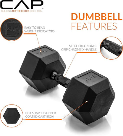 CAP Barbell Coated Hex Dumbbell Weight