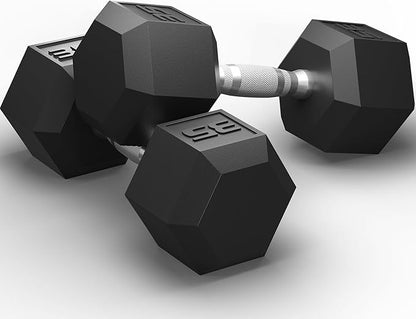 GRETERST Dumbbells Set Rubber Coated Hex Hand Weights Exercise & Fitness for Home Gym Workouts Strength Training Equipment