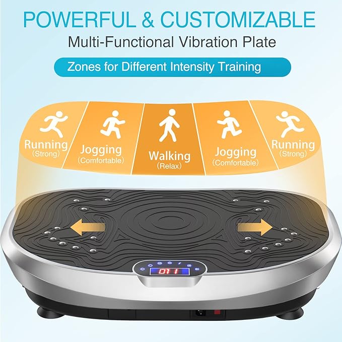 AXV Vibration Plate Exercise Machine Whole Body Workout Power Vibrate Fitness Platform Vibrating Machine Exercise Board for Weight Loss Shaping Toning Wellness Home Gyms Workout