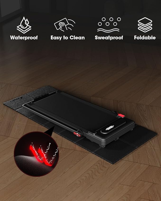 Foldable Treadmill Mat for Carpet, Exercise Equipment Mat for Home Fitness, Folding and Regular High Density PVC Floor Protector, Save Home Space, Reduce Noise and Vibration