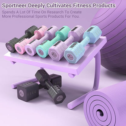 Adjustable Dumbbells Hand Weights Set: Sportneer 5 lb Dumbbells Set of 2 Each 2lb 3lb 4lb 5lb Free Weights Fast Adjust Weight 4 In 1 Weights Dumbbells Set for Women Men Home Gym Exercise Training