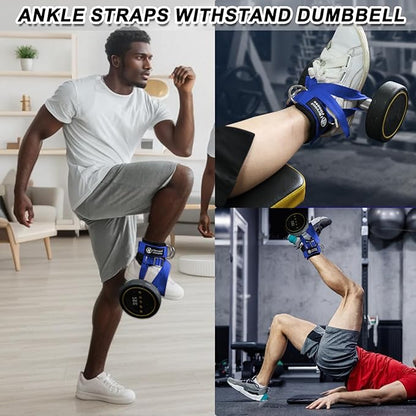 J Bryant Dumbbell Ankle Straps, for Cable Machines, Foot Attachment for Weight-Lifting Curl Leg Workout Equipment