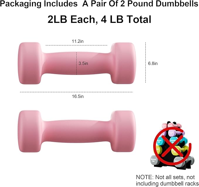 RUNWE Dumbbells Set of 2 - Cast Iron Dumbbell Pairs Options for 1 3 5 7 OR 10 LB Each, Hand Weights Sets Exercise & Fitness Dumbbell Free Weights for Child, Women, Men (Sold in One Pair Not All Sets)