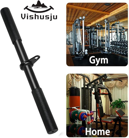 Pulldown Straight Bar Rotating Steel with Rubber Grips LAT Pull Down Handle for Pulley Cable Machine Triceps Training Rowing Machine Attachment for Home Gym Strength Exercise