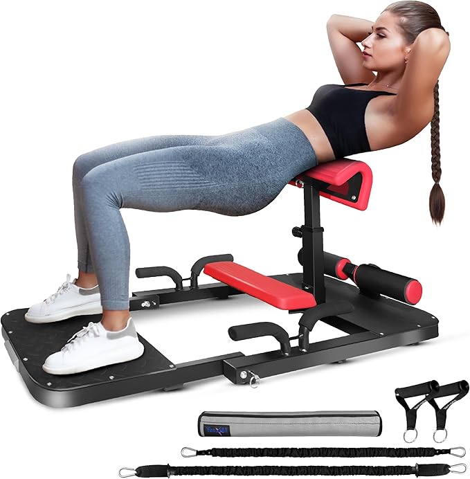 Yes4All Hip Thrust Machine Including Resistance Bands, Glute Machine Sissy Squat Machine, Hip Thrust Bench for Glute Training