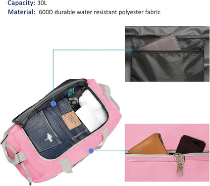 Water Resistant Sports Gym Travel Weekender Duffel Bag with Shoe Compartment