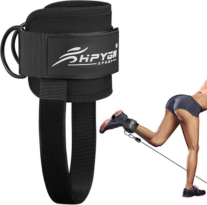 Ankle Strap for Cable Machine, Padded Ankle Straps for Cable Machine Kickbacks, Glute Workouts, Leg Extensions, Curls, Booty Hip Abductors Exercise, Adjustable Comfort Ankle Cuff for Gym