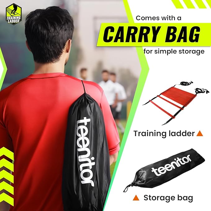 Teenitor Agility Ladder Speed Ladder Training Ladder for Soccer, Speed, Football Fitness Feet Training Carry Bag Agility Training Equipment