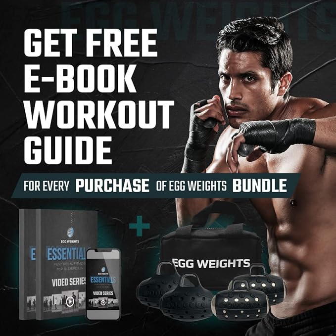 Egg Weights 6.0 lb Cardio Knockout Bundle: 2 Pairs of Hand Dumbbells (4.0 lb Knockout Set and a 2.0 lb Cardio Set) Handheld Free Weights for Kickboxing, Shadow Boxing, Yoga + Free E-Book Workout Guide