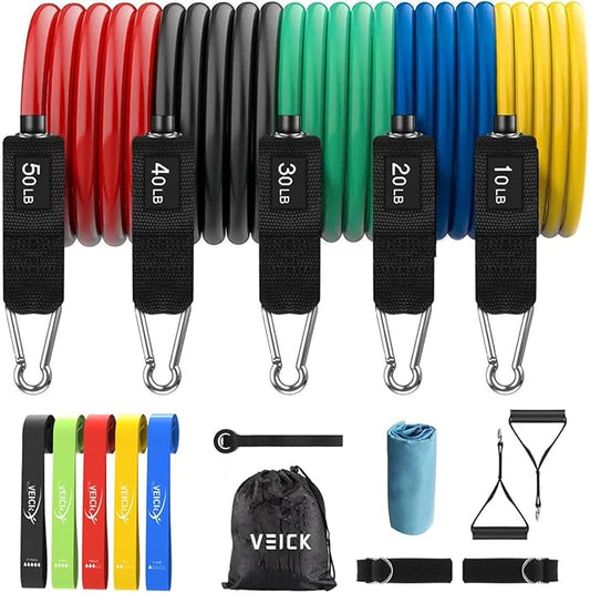 VEICK Resistance Bands, Exercise Bands, Workout Bands, Resistance Bands for Working Out with Handles for Men and Women, Exercising Bands for Fitness Weights Work Out at Home