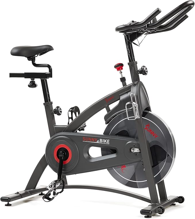 Sunny Health & Fitness Endurance Premium Magnetic Resistance Interactive Indoor Cycling Exercise Bike, Comfortable & Adjustable Seat, Optional Exclusive SunnyFit App Enhanced Bluetooth Connectivity