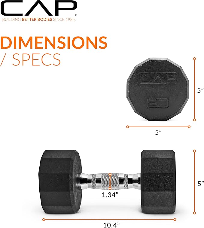 CAP Barbell Coated Hex Dumbbell Weight