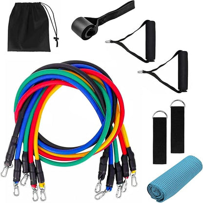 Resistance Bands, Resistance Band Set, Strength Training Fitness Bands, Exercise Bands for Men and Women, Resistance Bands with Handles, Door Anchor, for Shape Body and Home Workouts