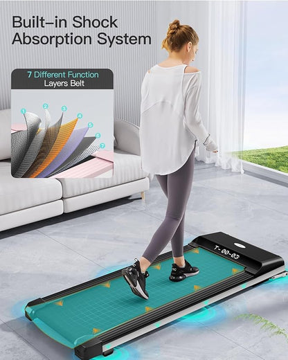 UMAY 512 Walking Pad, 512N Under Desk Treadmill, P1 Small Treadmill, Ultra Quiet Walking Treadmills for Home Office with Remote Control, SPAX APP and LED Display, Installation-Free