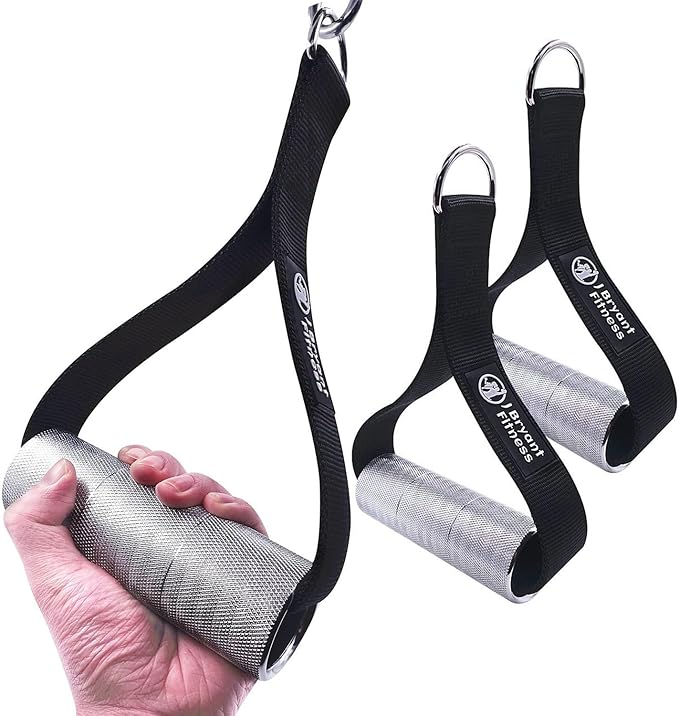 J Bryant Thick Gym Handles 2" Strong Grips Non Slip High Density Aluminum Metal Handles for Cable Machine Pulleys, Arm Wrestling Training, Wrist Finger Forearm Strengthener(1 Pair)