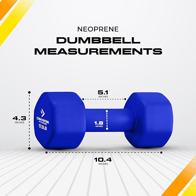 Neoprene Coated Dumbbell Sets of 2, Hand weight Dumbbells Anti-roll, Anti-Slip, Hexagon Shape for Strength Training Exercises Dumbbell Pairs for Men and Women, Ideal for Home Gym