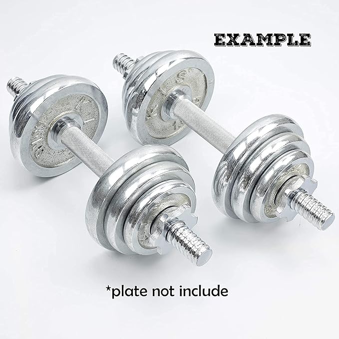 Threaded Dumbbell 12.6/14.2/15.7/18.1/19.7inch(30/35/40/46/50cm) Handles/Adjustable Dumbbell Bar Handles - Fit 1 inch Standard Weight Plate - Weightlifting Accessories - Sold in Pair